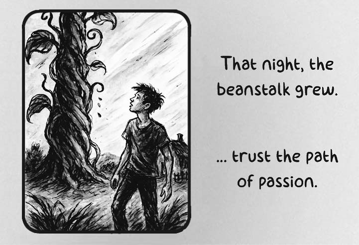 4. The beanstalk appears